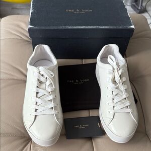 NWT Rag & Bone Cream Leather Sneakers size 10
